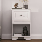 Bellemave® Elegant Design Nightstand with Metal Handle,Drawer and Open Shelf - Bellemave